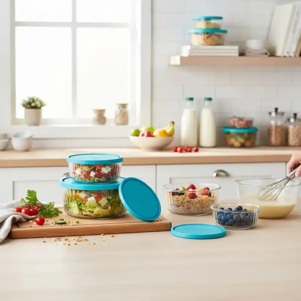 10000012422 Набор контейнеров для продуктов, круглой формы/стекло 3 шт. (12 см, 15 см, 18 см)
