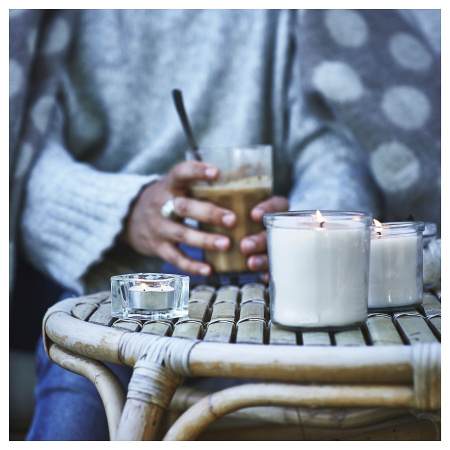 70502178 Ароматическая свеча в стакане, Ваниль/светло-бежевый, 40 ч