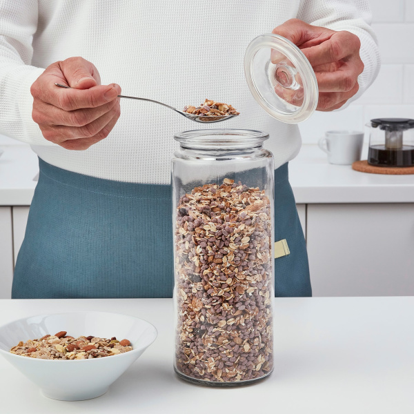 60291930 Банка с крышкой, прозрачное стекло, 1.8 л