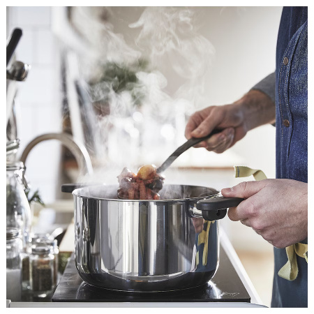 80463713 Кастрюля с крышкой, стекло / нержавеющая сталь, 5 л