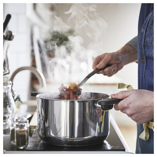 80463713 Кастрюля с крышкой, стекло / нержавеющая сталь, 5 л