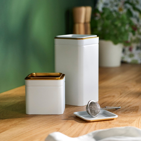 80609027 Банка для кофе/чая, кремовый, 10x10x10 см