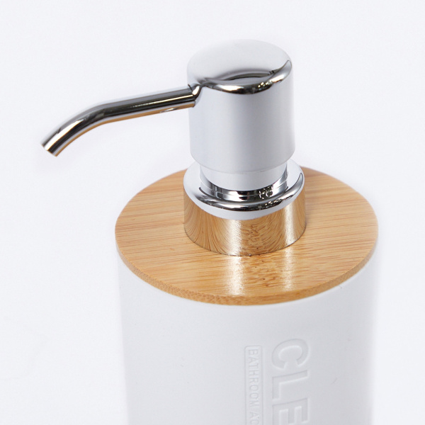 80402145 Дозатор для жидкого мыла, белый/бамбук