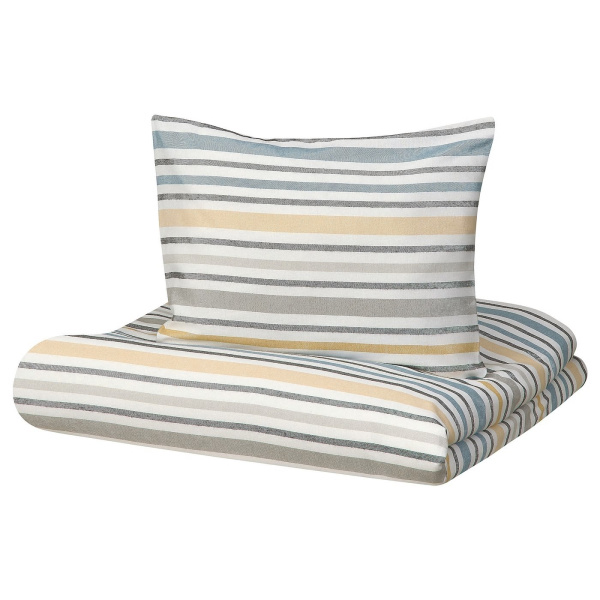 30548668 Пододеяльник и 2 наволочки разноцветные полосы, 200x200/50x60 см