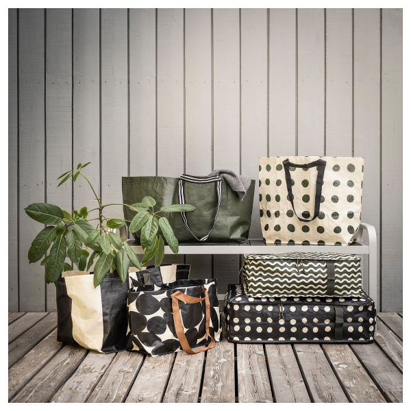 60534641 Сумка, большая, кремовый/черный в полоску, 37x57x39 см/71 л