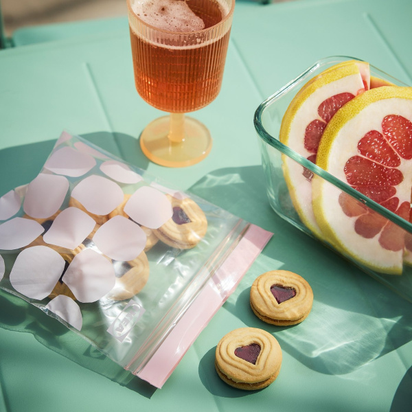 70617626 Пакет закрывающийся, светло-розовый, 1 л, 25 шт.