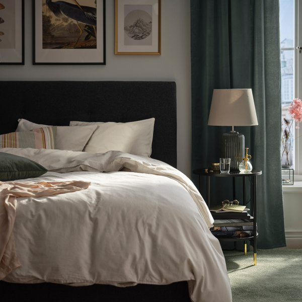 90490754 Пододеяльник и 2 наволочки, светлый серо-бежевый, 200x200/50x70 см