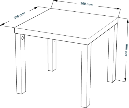 00111 Журнальный стол, белый, 50x50x45 см