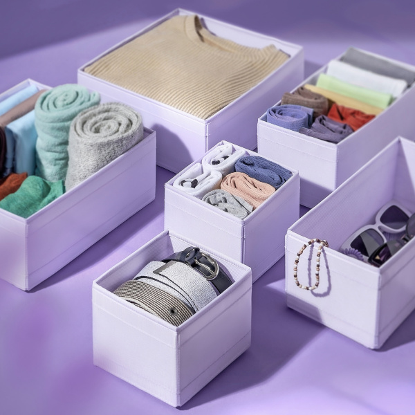 70591947 Набор коробок, 6 шт., сиреневый