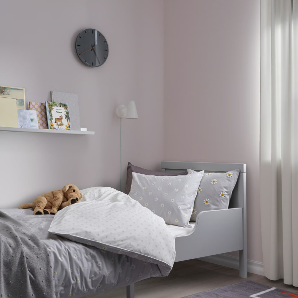 30508021 Пододеяльник и наволочка, разноцветный цветочный узор, 150x200 / 50x60 см