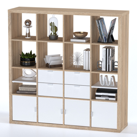 00685 Стеллаж, 147х147х38 см, дуб беленый