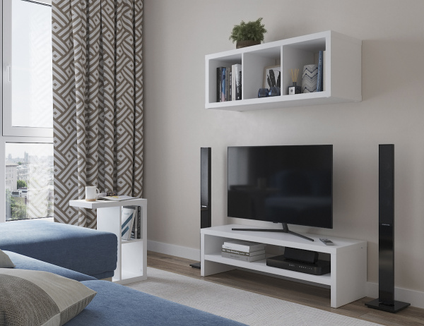 00166 Приставной стол, белый, 47x60x30 см