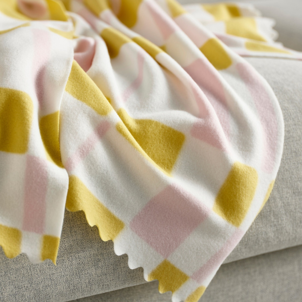 90572151 Плед, бледно-розовый/светло-желтый, 120х160 см