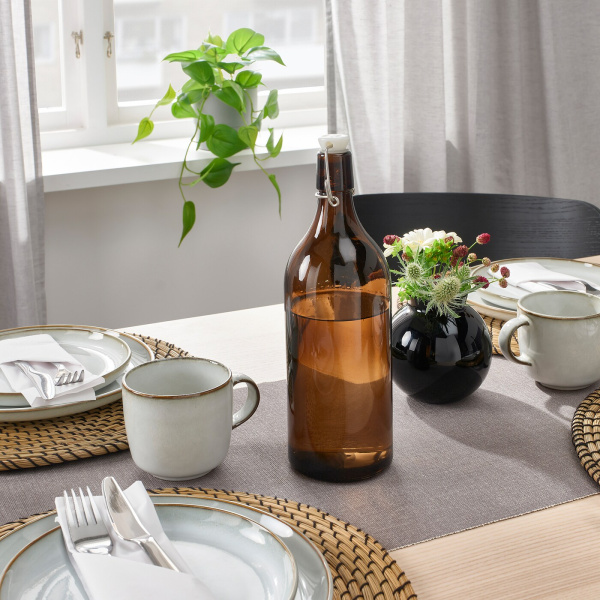 20543001 Бутылка с пробкой, коричневый, 1 л