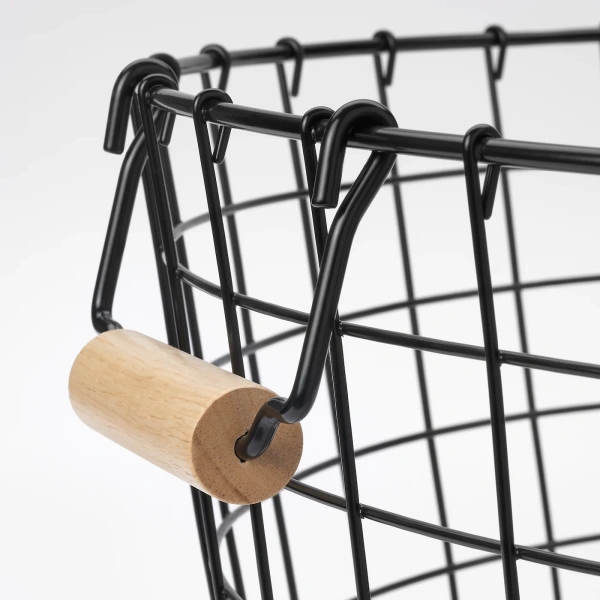 50503937 Проволочная корзина с ручками, черный, 59x40 см