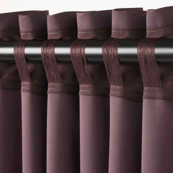 10348627 Гардины, блокирующие свет, 2 шт., сиреневый, 145x300 см