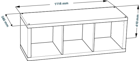 00012 Стеллаж, 41х112х38 см, белый