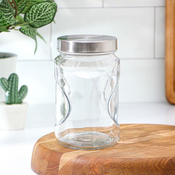 50069719 Банка с крышкой, стекло/ пластик, 1 л