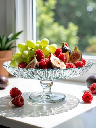 95832 Блюдо сервировочное на ножке, прозрачный, 31.5 см