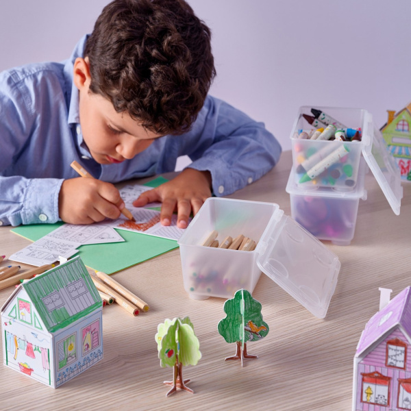 40604116 Контейнер с крышкой, прозрачный, 17x10 см, 3 шт