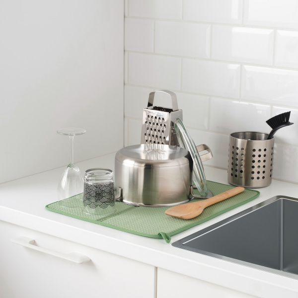 40451057 Коврик для сушки посуды, зеленый, 44x36 см