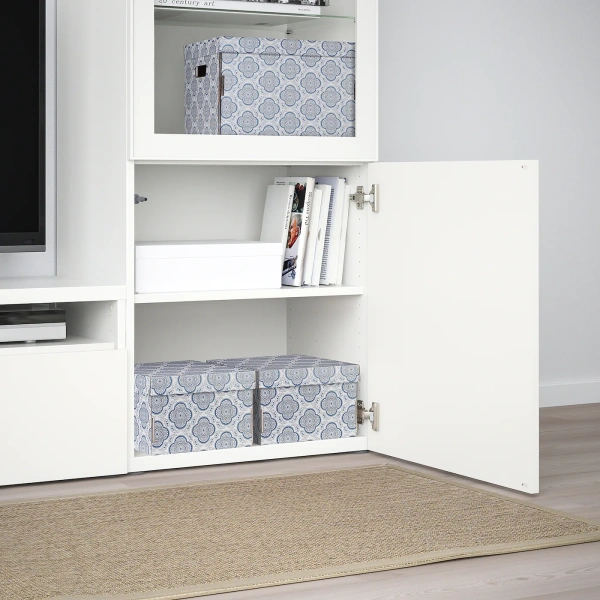 30473267 Коробка с крышкой, серый/цветок, 26x32x17 см