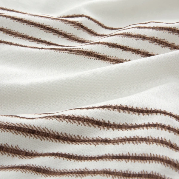 40492996 Пододеяльник и наволочка, белый/коричневый, 150x200/50x70 см