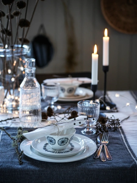 30469406 Тарелка десертная, белый/с рисунком, 19 см