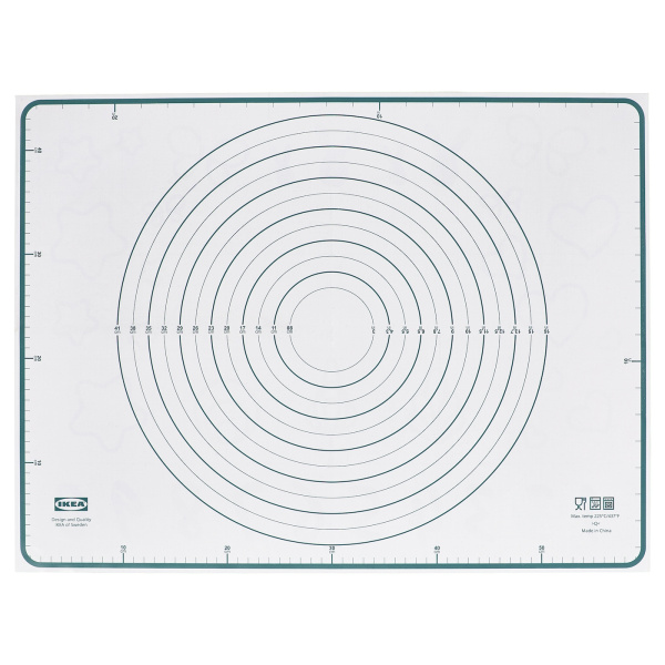 60480167 Коврик для выпечки, белый/бирюзовый, 61x46 см