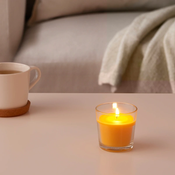 90493880 Ароматич. свеча в стакане, манго, 7.5 см
