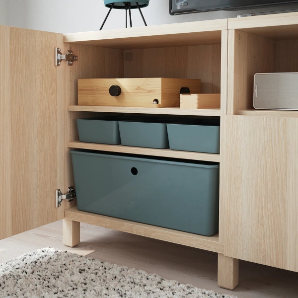 60489511 Контейнер с крышкой, бирюзовый, 18x26x8 см