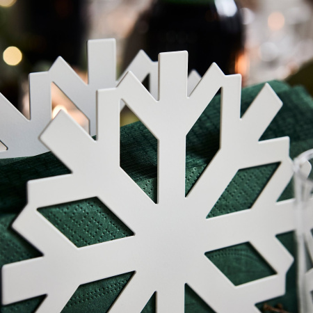90603572 Салфетница, белая снежинка, 17х15 см