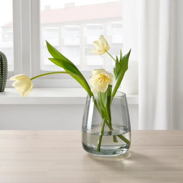 00497284 Ваза, светло-серый, 18 см