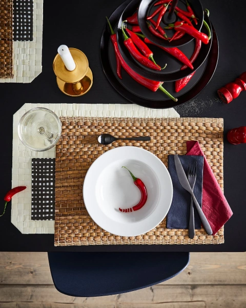 00379657 Салфетка под прибор, водный гиацинт/естественный, 35x45 см