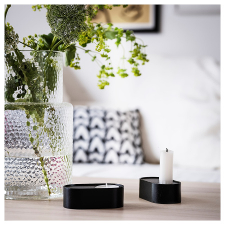 90517211 Подсвечник, черный, 9 см