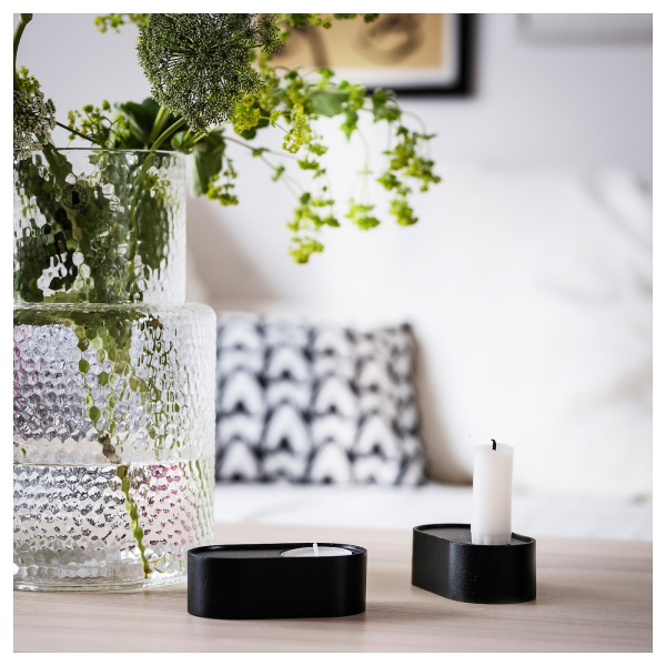 90517211 Подсвечник, черный, 9 см