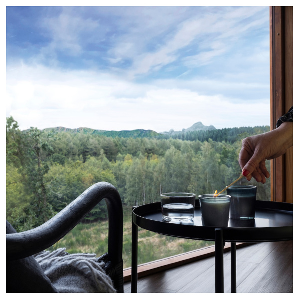 80527215 Ароматическая свеча в стакане с крышкой, Горный воздух/бирюза, 20 часов