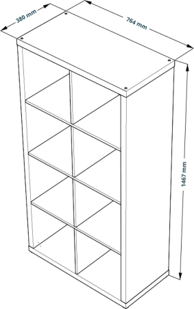 00036 Стеллаж, 77х147х38 см, белый