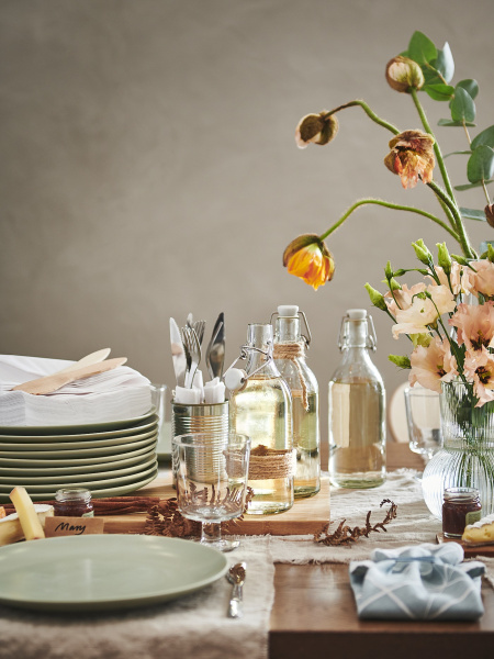 90478177 Тарелка, матовая поверхность зеленый, 26 см, 4 шт