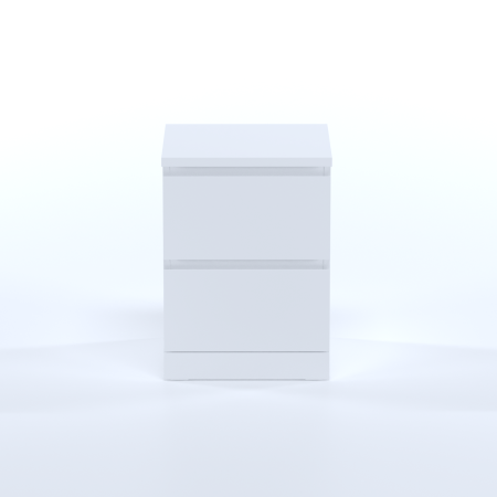 00173 Комод / тумба прикроватная, 2 ящика, белый, 40x54x40 см