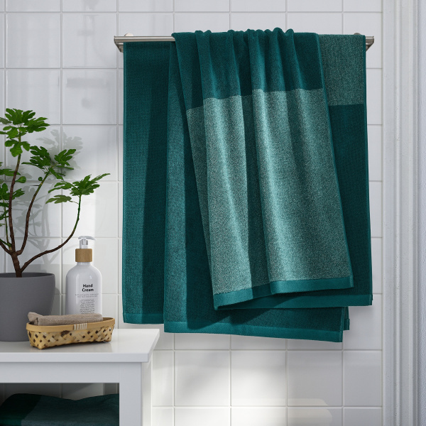 90491838 Полотенце банное, бирюзовый / меланж, 100x150 см