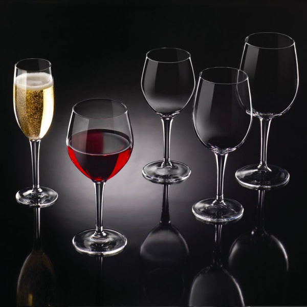 136140-12 Набор бокалов для вина, прозрачное стекло, 348 мл, 12 шт