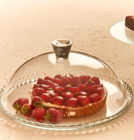 95198 Блюдо сервировочное с крышкой, прозрачный, 32 см