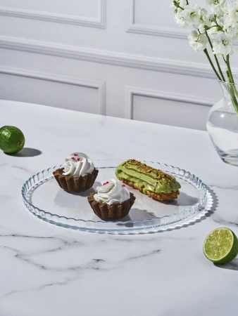 112553 Блюдо сервировочное, прозрачный, 24 см