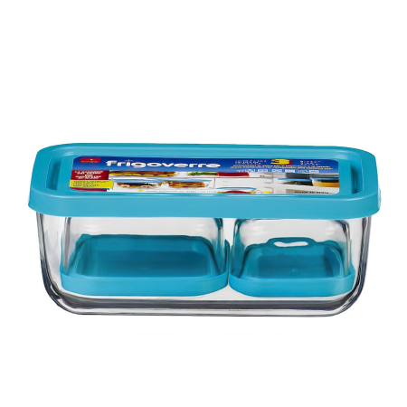 390210 Набор контейнеров для продуктов, прямоугольной формы/стекло, 3 шт (21x13 см, 10x7 см, 10x10 см)