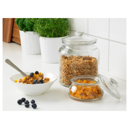 00291928 Банка с крышкой, прозрачное стекло, 1.9 л