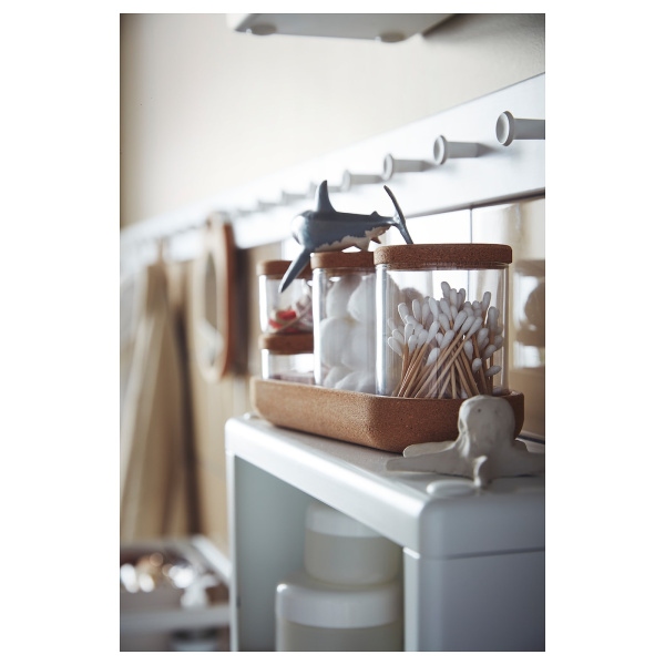 40391879 Банка с крышкой и поднос, 5 шт., стекло пробка