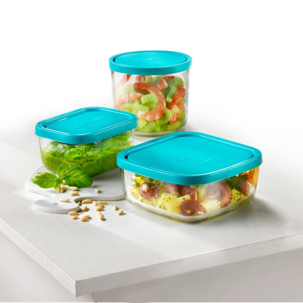 388910 Контейнер для продуктов, квадратной формы/стекло, 3,37 л, 22 х 22 см