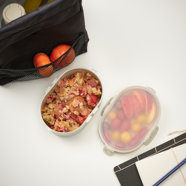 00518658 Контейнер для завтрака со вставками, светло-серый/бежевый, 1 л