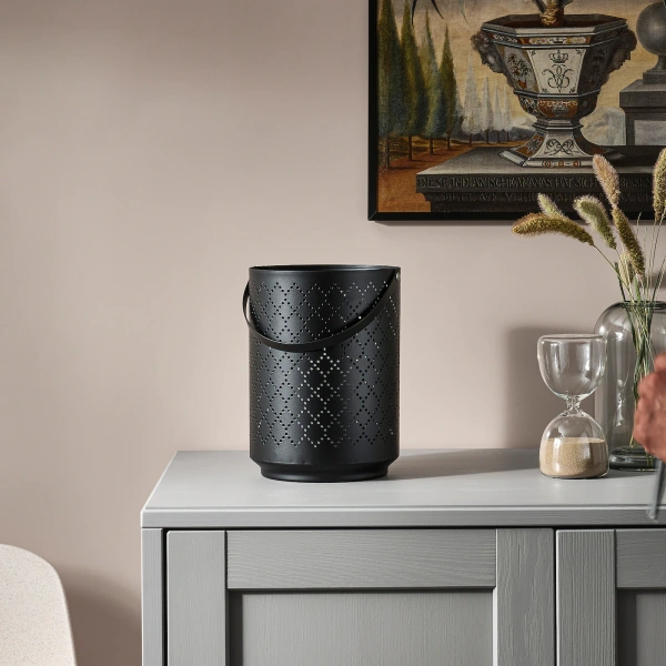 60509712 Фонарь для формовой свечи, черный, 22 см